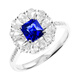 HEEKAIYI Sapphire Ring Female Royal Blue 18K Gold Diamond Ring Chinese Valentine's Day Birthday Gift for Wife and Girlfriend <Lifetime Warranty>