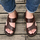 Fat Donglai DL sandals same as men's summer 2025 new casual dual-purpose outside wear genuine leather soft sole middle-aged dad 12129 brown 38 men's __ first layer cowhide