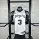 NBA KIDS23赛季马刺黑白色3篮球服球衣热压美式宽松透气速干无袖运动背心 黑色上衣3号 XS