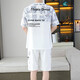 Antata Mall mismo estilo que Duck Star Rokerke 2025 Summer Nuevo set de manga corta adolescentes para hombres Shorts All-Match Sports casual Set 6187 Blue M
