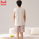 Catman (Miiow) 2025 Neuer Sommerweste Pyjamas für Männer reines Baumwollsommer Dünner Cartoon Teenager Student Home Clothing Set 829 L (Empfohlen 165 ~ 170 High 100 ~ 130 Jin [Jin gleich 0,5 kg] Gewicht) Gewicht)