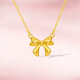 Saturday blessing yellow 18K gold bow necklace birthday gift for girlfriend C0616244 40+5cm
