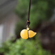 Nine-color cloud amber beeswax gourd pendant necklace carving piece original mine car hanging bag hanging sweater chain men and women chicken oil yellow chicken oil yellow HL942