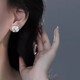 Ruihongxiang 999 sterling silver needle earrings women's camellia earrings niche light luxury high-end temperament 2025 hot style earrings a pair of drip glazed camellia earrings-999 silver needle style