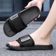 QLTQZQ Flip-flops for men's summer home flat black large size 47 slippers outdoor beach leisure anti-slip sandals 9734 black (sent in the same sequence) 40-41