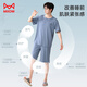 Cat Man (Miiow) Baumwollmodal Männerpyjamas Herren Sommer 10A Antibakterielles Eisdraht Kurzarm Shorts Kühle Heimkleidung Männer Blau 2xl