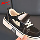 Pull back children's shoes classic children's canvas shoes girls' sneakers kindergarten indoor boys' cloth shoes trendy 1730 black 31