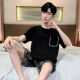 檬纤夏季男士睡衣棉质加肥加大码男夏家居服短袖夏青年韩版薄半袖 9928【H系列男短-袖短裤套装】 L 【100-125斤】