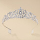 Jingwu Crystal Princess Crown Headband Female 18th Birthday Bride Crown Goddess High-end Headband Silver White Diamond 1