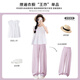 OVE Girls Summer Set Children's 2025 New Fashionable Summer Suit Girls Sports Ice Silk Pants Summer Short Sleeve 15251 Purple + 9889 White 130 cm