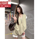维多利亚的格调慵懒松弛感穿搭休闲套装女夏卡其色小飞袖v领t恤假两件短裤两件套 卡其色裤子 M
