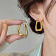 Yinyu retro gold pigmented hoop earrings, irregular minimalist metal high-end earrings, temperament earrings, gold earrings for women, gold earrings