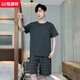 恒源祥睡衣男士夏季棉质短袖加大码薄款宽松中青年休闲家居服套装可外穿 9928【H系列男短袖短裤套装】 L 【100-125斤】