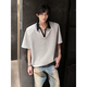 Poumcleanfit Schulterblock kurzärmeliges T-Shirt für Herren Sommer Neues Front-Schulter-Polo-Hemd Schwere, halbärmelige Oberteil für Männer Wyn-733 Gray M.
