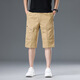 Pantalones de trabajo para hombres de siete lobos atuendo de papá de gran tamaño con algodón de verano pantalones medios pantalones cortos de hombres f46-9859 gris xl