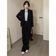 FANAOGE college student formal suit suit women's professional suit college student British suit shoulder pad Korean style suit jacket three-piece suit black suit + white shirt + trousers with shoulder pad M Recommended 95-110 Jin Jin equals 0.5 kg Urgent items will be sent on the same day - contact customer service for SF Express