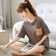 MUJI COM MUJI COM pajamas same style for women in summer pure cotton thin cute Korean version student short sleeve two-piece suit spring and autumn wide maroon GXT6636 picture color 2XL (recommended 130145Jin [Jin equals 0.5 kg])