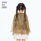 Jnby by JNBY new Jiangnan Buyi children's long-sleeved shirt A-shaped round neck raglan sleeves loose 25 autumn girls 1P7221010 216/camel brown 120 cm