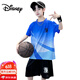 迪士尼（Disney）儿童男童短袖篮球服套装2025新款夏装运动球衣大童男孩速干训练服 蓝色 9905 120
