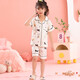 儿童纯棉短袖睡衣家居服套装春夏季新款薄款空调服 棉757 150 (18)