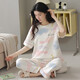 Hongdou (Hodo) Pajamas de verano para mujeres Puertos del algodón puro Pantalones delgados de manga corta Estudiante Lindo traje de estilo coreano Spring y otoño Loose Hogar Y9712 m (recomendado 75-95Jin [Jin iguala 0.5 kg])