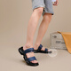 Walker Shop Pantoffeln für Männer [ausgewählte Top-Layer-Cowide-Stoff] Nicht-Schlupf-, schmutzige, modische, vielseitige lässige und einfache Männersandalen Blau 38