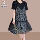 Woodpecker fake two-piece splicing slim dress with small temperament thin style short skirt for belly protection in summer new style black M (recommended to be less than 100 Jin [Jin equals 0.5 kg])