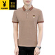 Playboy (Playboy) Herren Striped Kurzärmel-Polo. Hemd für Sommer dünne reine Baumwollhals-T-Shirt Trendy Vielseitiges Eis Seiden-Top V-Shirt 6626 Gray M Jin [Jin ist gleich 0,5 kg] ungefähr