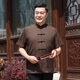 Hawit Old Man Ice Silk Tang Anzug Ein komplettes Set von Männern mittleren und älteren Kurzärärmelen-Dads Sommer-Freizeitanzug chinesischer Großvater Anzug Green [Top nur] S 3895-115jin [Jin ist 0,5 kg]