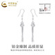 China Gold (CHINA GOLD) PT950 platinum tassel ear hooks for women, high-end and light luxury, platinum Valentine's Day birthday gift for girlfriend and wife, platinum gourd tassel ear hooks, about 4.4g