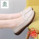 
Woodpecker mother shoes spring and autumn style non-slip soft sole comfortable women's shoes summer middle-aged hollow single shoes middle-aged and elderly Doudou 826-beige (hollow) 36