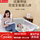 馍彭婴儿床可移动0-3岁多功能可折叠便携式新生儿摇篮床欧式宝宝床拼 灰+蚊帐+底框+床垫+床围+尿布台