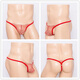 THONG Men's Sexy para hombres para hombres U Bag CONVEX CON LACE PERSPECTIVO PERSPECTIVO DE MEDILLA MENOR MENA BLURCA NEGRA + RED [DOS PIEZAS]