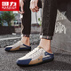 Chaussures masculines de Huili Été Nouvelles sandales pour hommes en maille respirante à demi-sandales de sac décontractées de semi-sandales sans talons mi Khaki [taille est petite, une seule taille est plus grande] 42