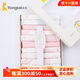 
bebetour Tongtai newborn washable diapers baby big meson cotton soft and breathable 10 pure cotton diapers for fixing belt Pink yellow blue stripes