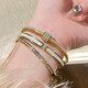 Titanium steel colorless light luxury high-end Roman numeral bracelet white shell bracelet women's birthday gift single row diamond gold bracelet