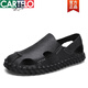 卡帝乐鳄鱼（CARTELO）罗马男士凉鞋夏季特大码黑色新款透气懒人驾车休闲鞋软底开车男鞋 9926米色 38