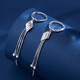 Meluxe platinum earrings for women, PT950 tassel earrings, birthday gift for girlfriend, wife, about 3.34g