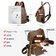 LMK French LMK brand light luxury backpack for women 2025 new versatile women casual anti-theft travel small backpack trend brown [anti-theft casual ladies backpack]