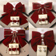 Aimophie Laohuang Cinjin Store Velvet Bow Headdress Bridal Earring Set Women's Wedding Engagement Reception Hair Accessories Simple and Atmospheric 3-Bow Hairpin + 4 Ear Hooks