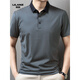 Lilang men's lapel short-sleeved T-shirt summer striped young and middle-aged business casual POLO shirt ice silk breathable top green 13691 M 170
