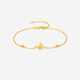 Saturday Fortune Yellow 18K Gold Bracelet Women's Colorful Butterfly Bracelet Birthday Gift for Girlfriend C0716155 16+3cm