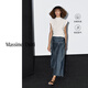 Massimo Dutti Herbst Neues Produkt 2025 Frauenkleidung Retro Denim Denim Simple Commuter Style Box Falten -Jeansrock 05201601 Dunkelblau XS (165/66A)