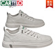 CARTELO men's shoes summer casual leather shoes men's versatile one-piece sports flat shoes leather surface waterproof work little white trendy shoes N695 white 42