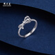 Chow Tai Sang platinum live ring for women pt950 twist bow ring birthday gift for girlfriend 2.62g