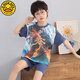 G.Duckkids Kinderpyjamas Jungen Sommer reines Baumwolldünne kurzärmelige Jungen große Kinder Sommer Teenager-Studenten Home Kleidung Set TN694 Nezha 130 14 Größe [130 High/50jin [Jin entspricht ca. 0,5 kg]]]