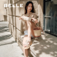 Bolle Gift Bag Bag Women's Bols 25 Summer Shoping Mall mismo empalmante casual tejido de enlace de mano 9717dbx5 marrón F