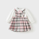 David Bella children's cotton dress girls plaid skirt baby girl western style preppy skirt
