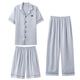 
ANTCITY 202025 new pajamas summer ice and snow thin simple loose short sleeve shorts trousers home clothing three-piece set 02J14902+K15902 L