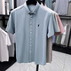
Vintage car long velvet cotton pure cotton summer new loose plaid short-sleeved shirt men's anti-wrinkle shirt trendy casual shirt thin AN15263 red M